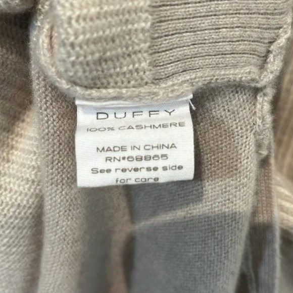 DUFFY Agate and Ice White Two-Tone Ribbed Cashmere Top - Picture 7 of 8